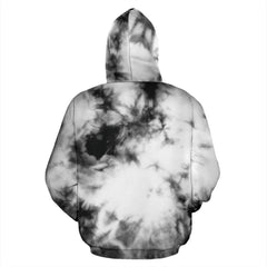 Black and White Tie Dye Pullover Hoodies
