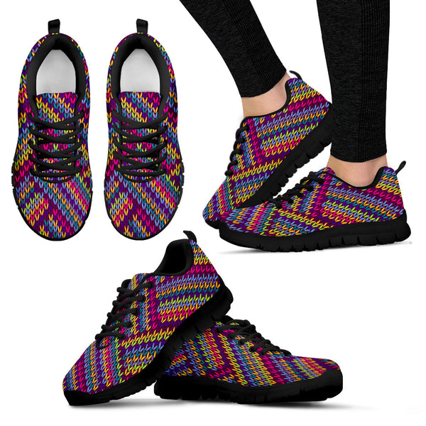KNITTED COLORFUL ORNAMENTAL STRIPED DESIGN SHOES BY FIREFITS