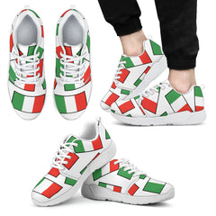 ITALY'S PRIDE! ITALY'S FLAGSHOE - Men's Athletic Sneaker (white bg - white lace)