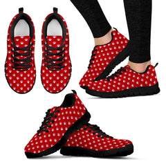 RED & WHITE PAW DESIGN SHOES BY FIREFITS