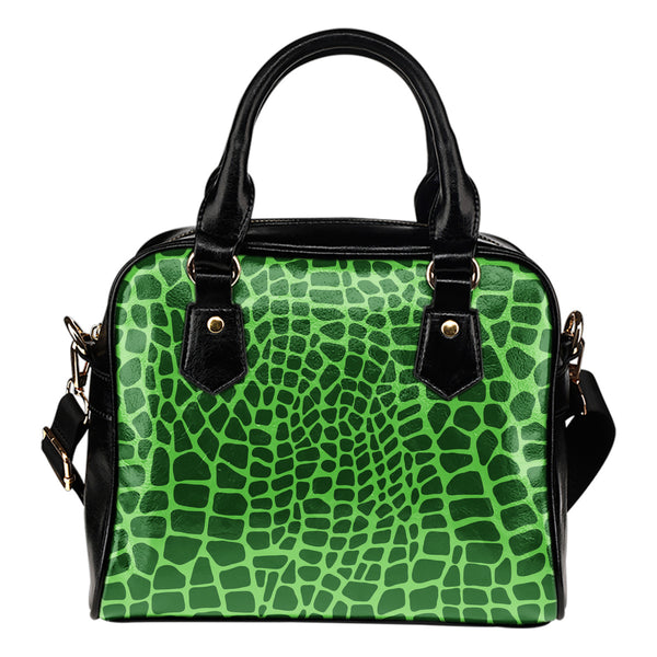 Green Croc Print Pop Art - Shoulder Bag