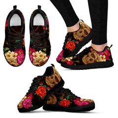 SKULL AND FLOWER DESIGN SHOES BY FIREFITS