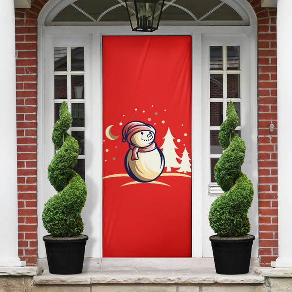 Frosty Snowman #1 Red - Christmas Door Sock