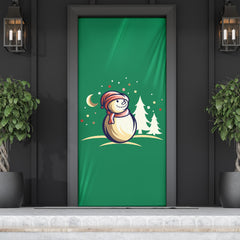 Frosty Snowman #1 Green - Christmas Door Sock
