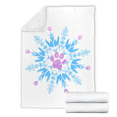 Paw Snowflake Blanket White
