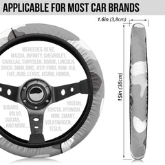Grey Camouflage Steering Wheel Cover