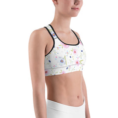 Tiny Floral Pattern Women’s All-Over-Print Sport Bra