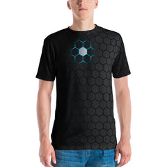 Gray & Blue Honeycomb All Over Men's T-shirt