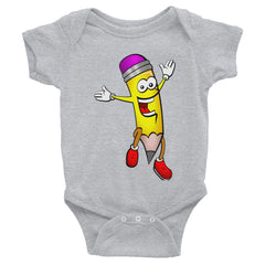 Pencil Happy Jumping School Infant Bodysuit