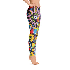 Colorful floral design Leggings