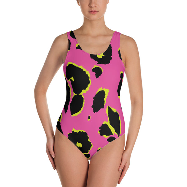 Pop Leopard Design Swimsuit