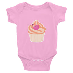 Cup Cake With Cherry Infant Bodysuit