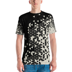 White & Black Triangle All Over Men's T-shirt