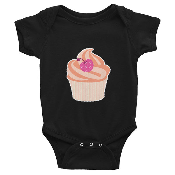 Cup Cake With Cherry Infant Bodysuit