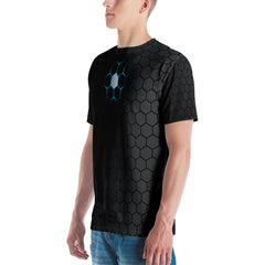 Gray & Blue Honeycomb All Over Men's T-shirt