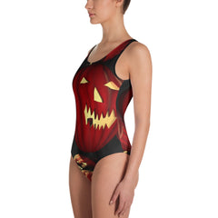 Zig Zag Mouths Halloween Design Swimsuit