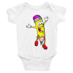 Pencil Happy Jumping School Infant Bodysuit