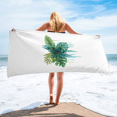 Green Flower Beach Towel